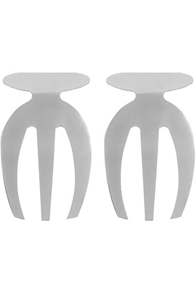 Baluue 2pcs Stainless Steel Salad Claws Serving Forks Home Forks Lightweight ...