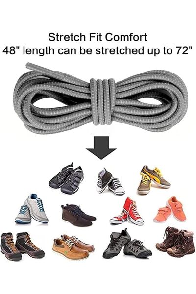 JOYZZZ No Tie Shoelaces, 4 PCS 100cm Elastic Shoe Laces for Kids and Adults, Slip Resistant Flat Lac