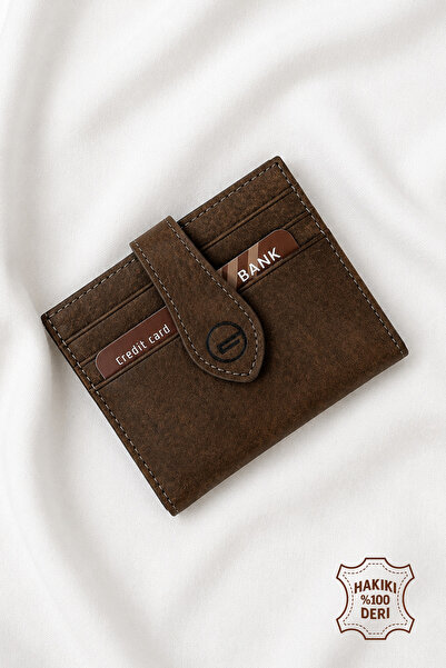 Grancarablanca Leather %100 Hakiki Deri Çıtçıtlı Çoklu Kart Bölmeli Kağıt Par...