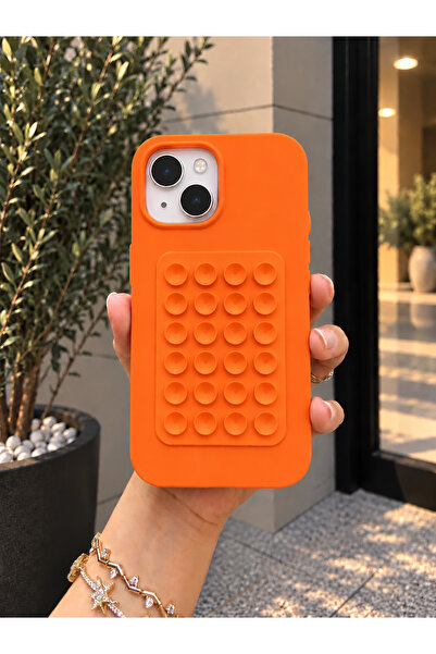 OVADA İPhone 13/14/15 Uyumlu Vantuzlu Silikon telefon Kılıfı