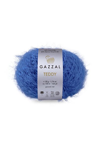 Gazzal Teddy 40% Merino Wool 60% Polyamide – 50 g 150 m Fluffy Knitting Yarn-...