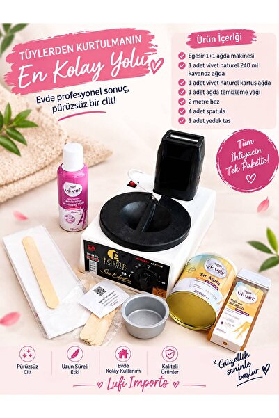 Vivol Ağda seti / 2 Yıl Garantili 1+1 ağda ısıtıcı makine + Vivet Naturel 240...