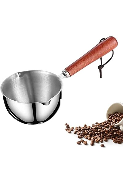 TERRIFI Measuring Cup with Wooden Handle,Vintage Stainless Steel Coffee Measu...