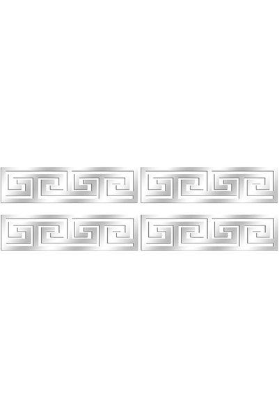 HASTHIP ®   12 قطعة من ملصقات الحائط الزخرفية مقاس 7.87 × 1.96 بوصة، فضية الل...