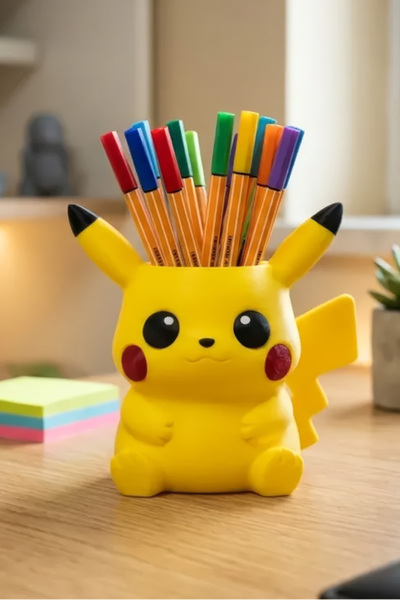 Neo Gift Pikacu Temalı Sarı Masaüstü Kalemlik | Çocuk Odası Dekoratif Masaüst...