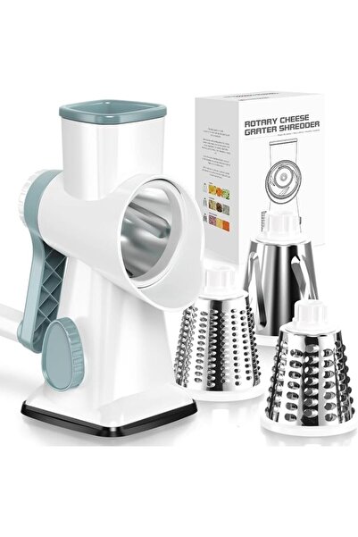 OASISGALORE Rotary Cheese Grater with 3 Changeable Blades, Kitchen Handheld V...
