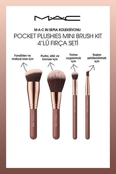 M.A.C In Sepia Koleksiyonu: Pocket Plushies Mini Brush Kit 4’lü Fırça Seti