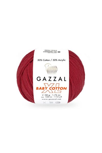 Gazzal Baby Cotton XL 50% Cotton 50% Acrylic – 50 g 105 m Knitting Yarn-3439-...