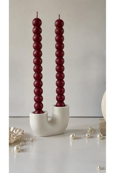 Moods Candle Studio 3'lü Set - 2 Adet Şamdan Bubble Şamdan Mum Bordo/Kırmızı ...
