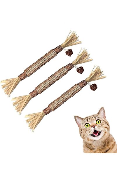 TERRIFI Cat Chew Toys 3 PCS, Natural Silvervine Chew Stick Toy for Kittens an...