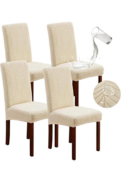 Winsoyya 4 PCS Waterproof Chair Covers for Dining Room, Stretch High Back Cha...