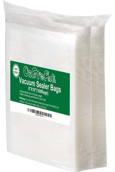 O2frepak Pint 6"x10" Vacuum Sealer Bags 100ct for Food Storage