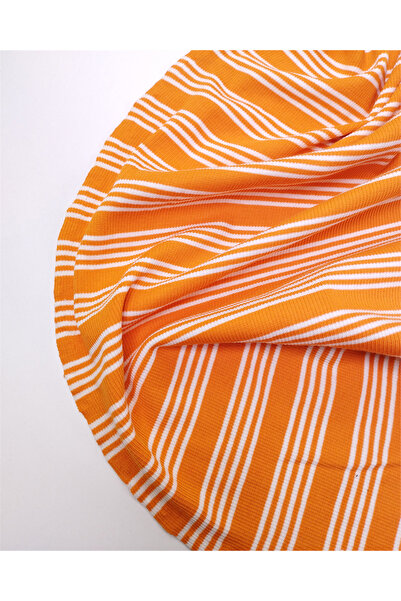 Kumaş Parça Thin, Soft, Flexible Camisole Knitted Fabric with Orange Colored ...