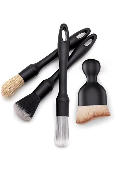 AQUAFALCON Car Detailing Brush Set - 4-Piece Kit for Interior & Exterior Clea...