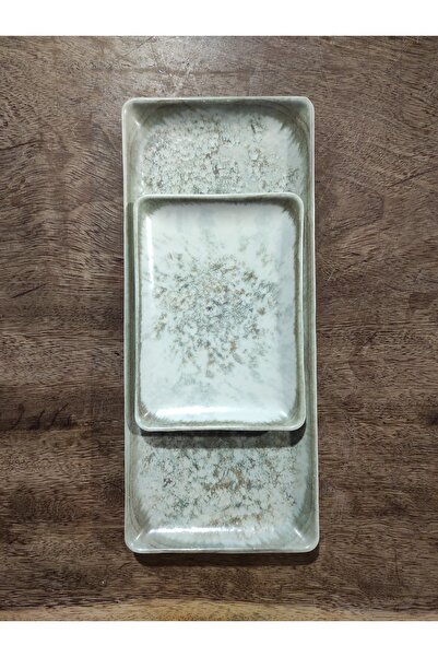 Kütahya Porselen 35X15 cm and 18X13 cm 2-Piece Rectangular Flat Presentation ...