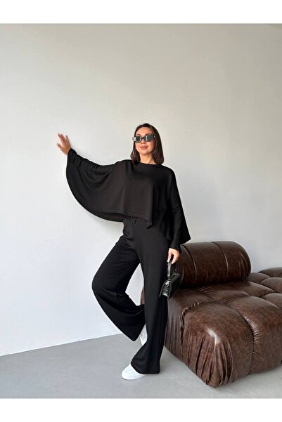 ELBEY Long Sleeve Blouse and Wide Leg Pants