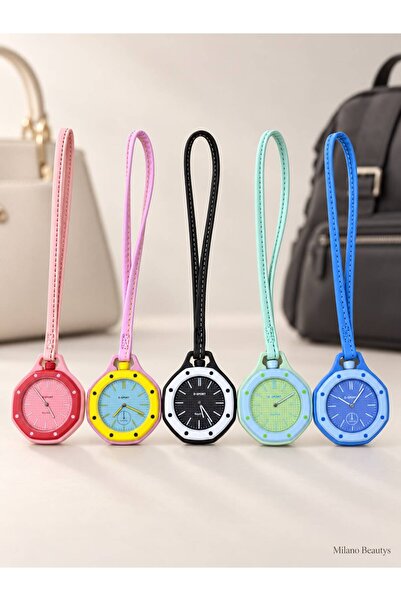 MİLANO BEAUTYS Bag Charm Watch with Strap Analog Watch Octagonal Design Unise...