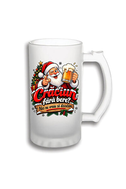 peGiftuiala Halbă Bere Personalizată 500 ml – Crăciun Fără Bere?