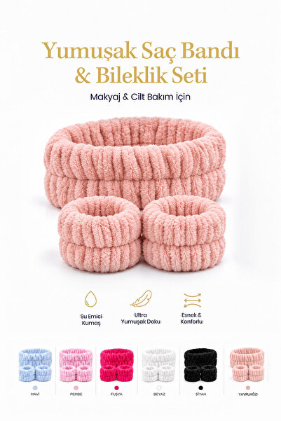 TheBrilian The Brilian Cilt Bakım Saç Bandı ve Su Emici Bileklik Seti 3’lü | ...