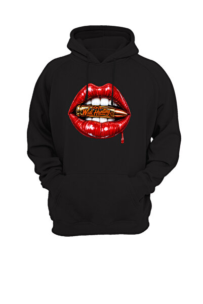 remonz Widi Hunting Widi and Lip Detailed Premium Hoodie Sweatshirt