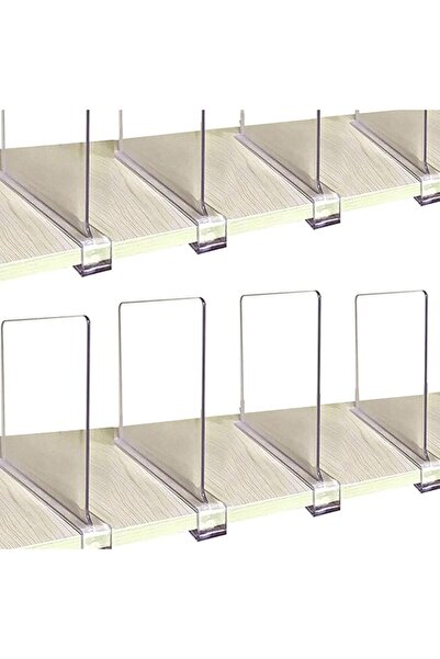 Tazweeq Clear Acrylic Shelf Dividers for Closets Organizer Storage, 8PCS Adju...