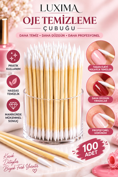 Luxıma Oje Temizleme Çubuğu, Tırnak Kenarı ve Detay Temizleme Aparatı