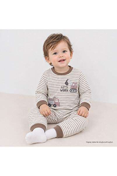 ebebek Hello Baby HelloBaby Erkek Bebek Pijama Takımı Taşıtlar Baskılı Çıtçıt...