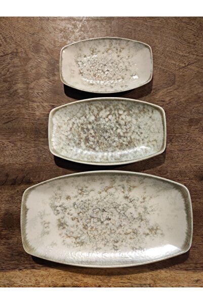 Kütahya Porselen 27 Cm, 19 cm and 16 cm 3-Piece Kayak Plate
