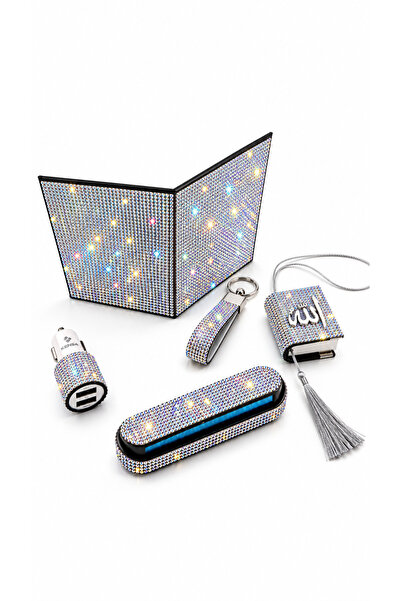 EFEAKS Holographic Janjan Stone 5-Piece Premium In-Car Accessory Set Luxury A...