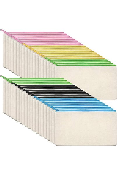 KASTWAVE 40 قطعة من حقائب القماش متعددة الأغراض بسحاب، حقيبة أعمال يدوية، حاف...