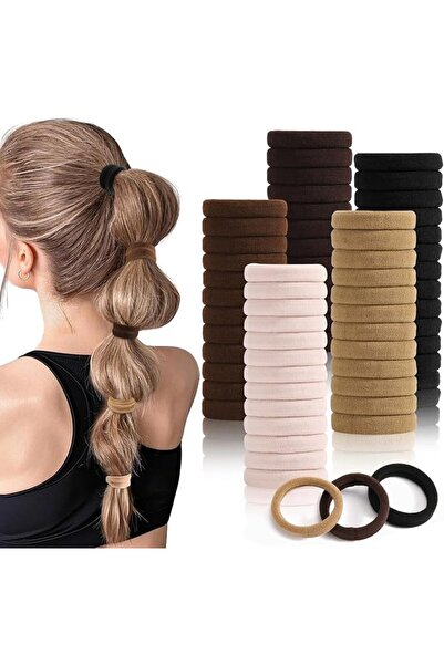 SYGY Hair Tie, 100PCS Hair Ties for Thick Thin Hair, Seamless Cotton Hair Ban...