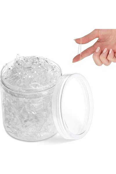 ToolHouse 1500 Pcs Clear Elastic Hair Ties – Mini Small Transparent Rubber Ba...