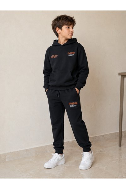 Victor and Jane Boys’ Back Graphic Sweatshirt Hoodie and Jogger Pants Set