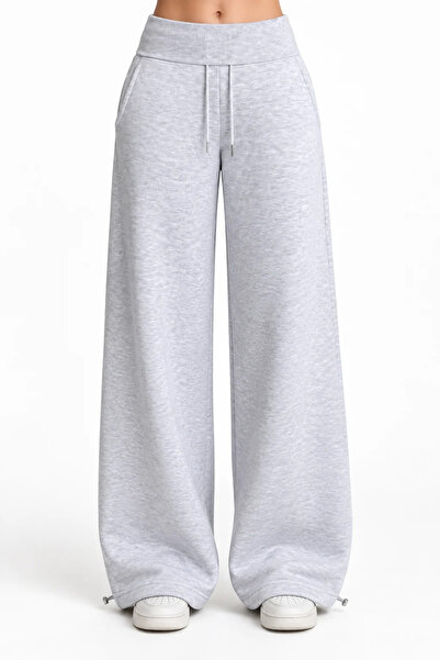 MİROR Women's Black Wide Leg Relaxed Fit Sweatpants