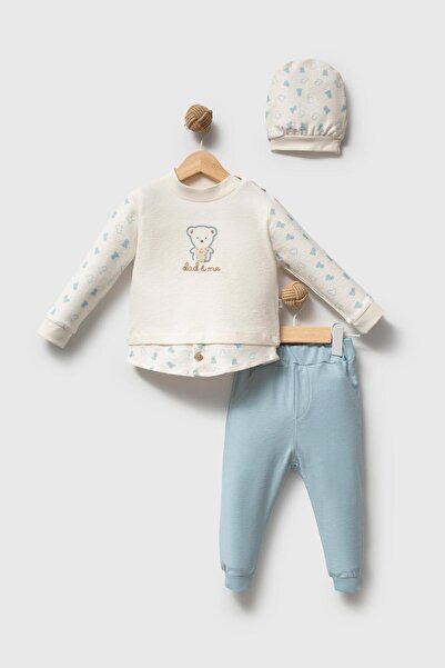 hhoneybaby طقم أطفال مكون من قطعتين من القطن العضوي بنسبة 100% من داد آند مي