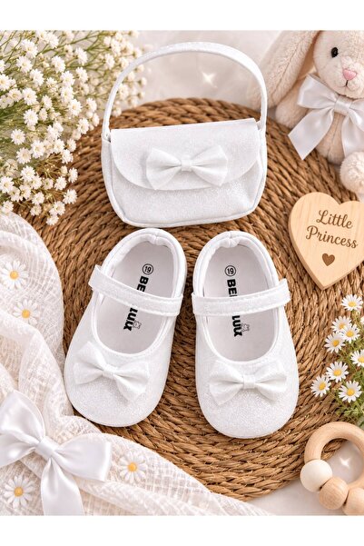 BEBLUXBABY Baby Girl Glitter Bag and Ballerina (Shoes) Set