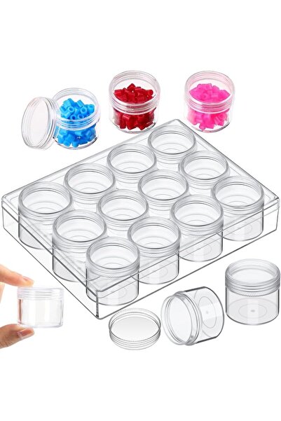 Aputue Clear Organizer Set, 12 PCS Small Cylindrical Plastic Storage Containe...