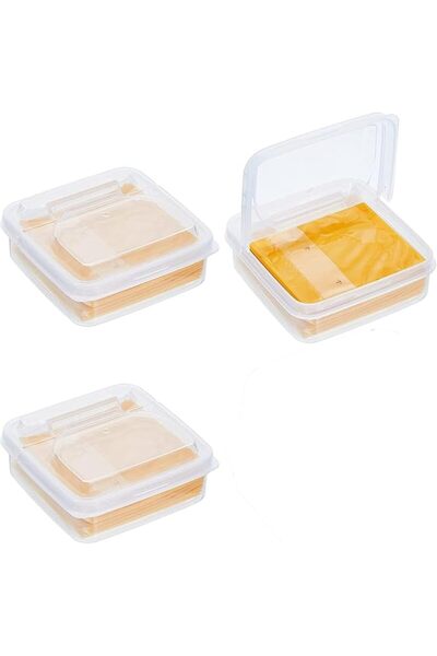 ALMEKAQUZ Sliced Cheese Container,Clear Plastic Slice Storage Box with Flip L...