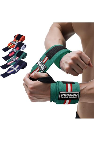 PROIRON أربطة معصم لرفع الأثقال (عبوة من قطعتين) مع حلقة إبهام متينة - أفضل ر...