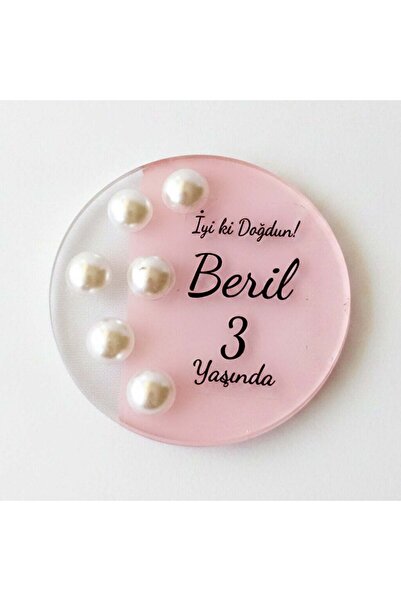 Mekece Baby Candy Gift Bebe-338P Round Pink Painted Transparent Plexi Magnet ...