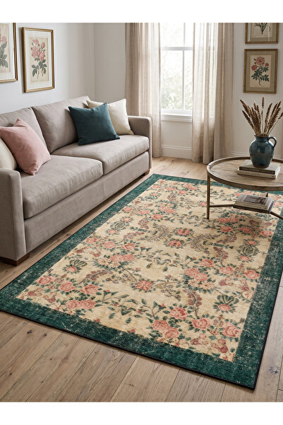 Rose'n Home ARTE VN196 Vintage Çiçek Desenli Dekoratif Salon Mutfak Koridor H...