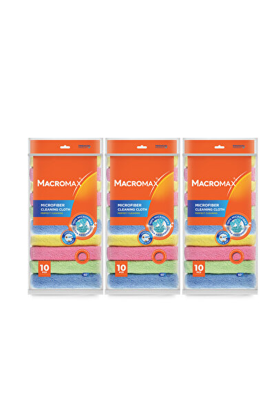 MACROMAX 3x lavete din microfibră ultra-absorbante, 10 bucăți.