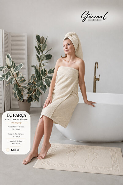 Güvenal Sunset |   Premium 3 Piece Bath Towel Set |   70X140 cm Bath Towel - ...