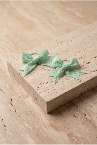 Katia&Bony Girl's 2-Piece Bowknot Rubber Buckle Green