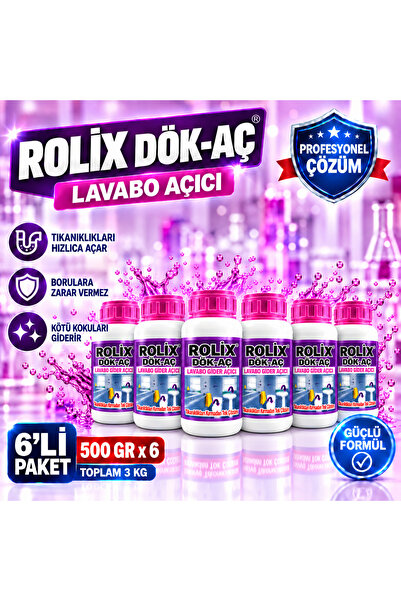 6'lı Dök Aç Lavabo Gider Açıcı 500 gr