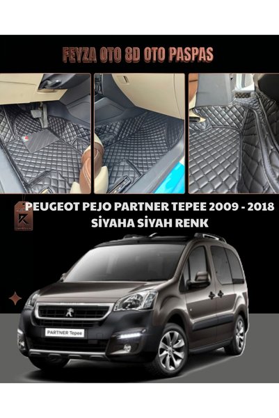 FEYZA OTO PEUGEOT PEJO PARTNER SERİSİ 2009 - 2018 ARASI 8D PREMİUM KAYMAZ TAB...