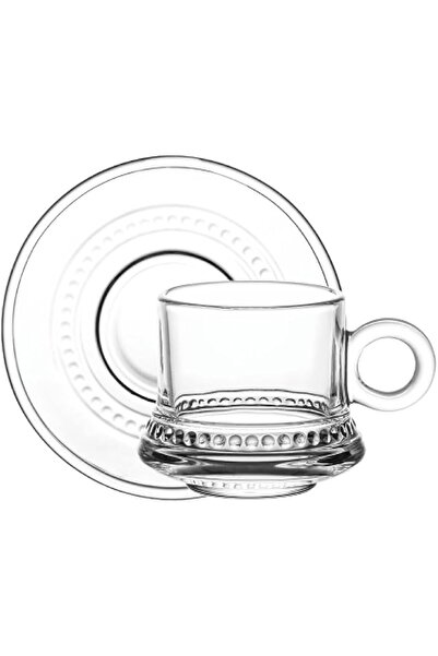 Cuisine Art Doyalex Glass by Coffee Cup & Saucer Set - 80ml, 12-Pieces, Trans...