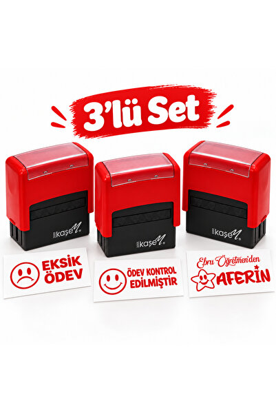 tasarigo Öğretmen Kaşesi 3'lü Efsane Set - Aferin - Kontrol Edildi - Eksik Öd...