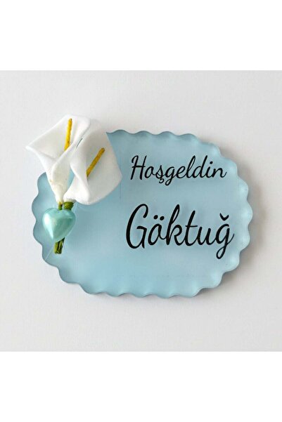 Mekece Baby Candy Gift Bebe-336M Gala Floral Blue Serrated Backed Ellipse Ple...