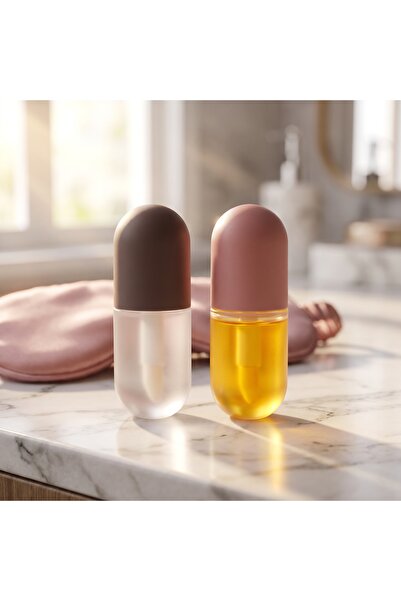 Generic Brand مجموعة مكبر الشفاه للنهار والليل، سيروم مرطب للعناية بالشفاه، ع...